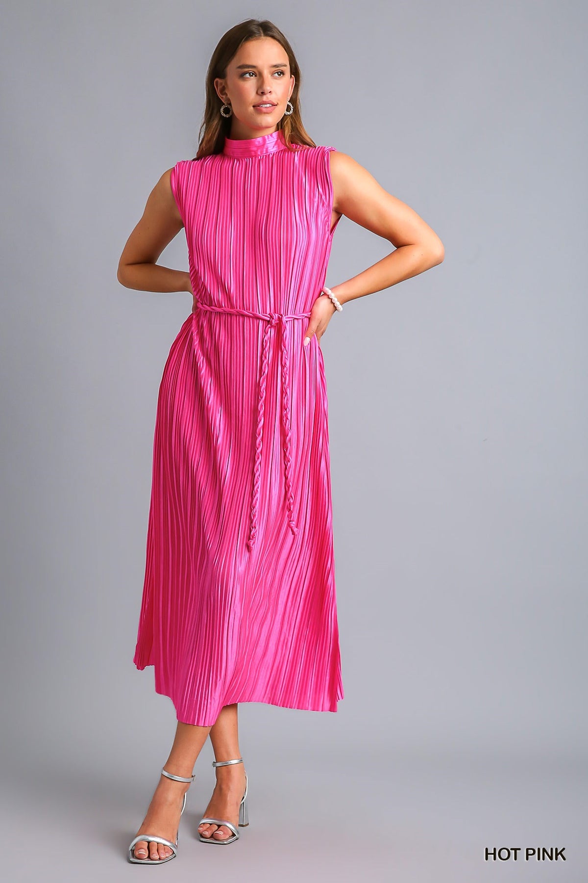 hot pink plisse dress plisse dress